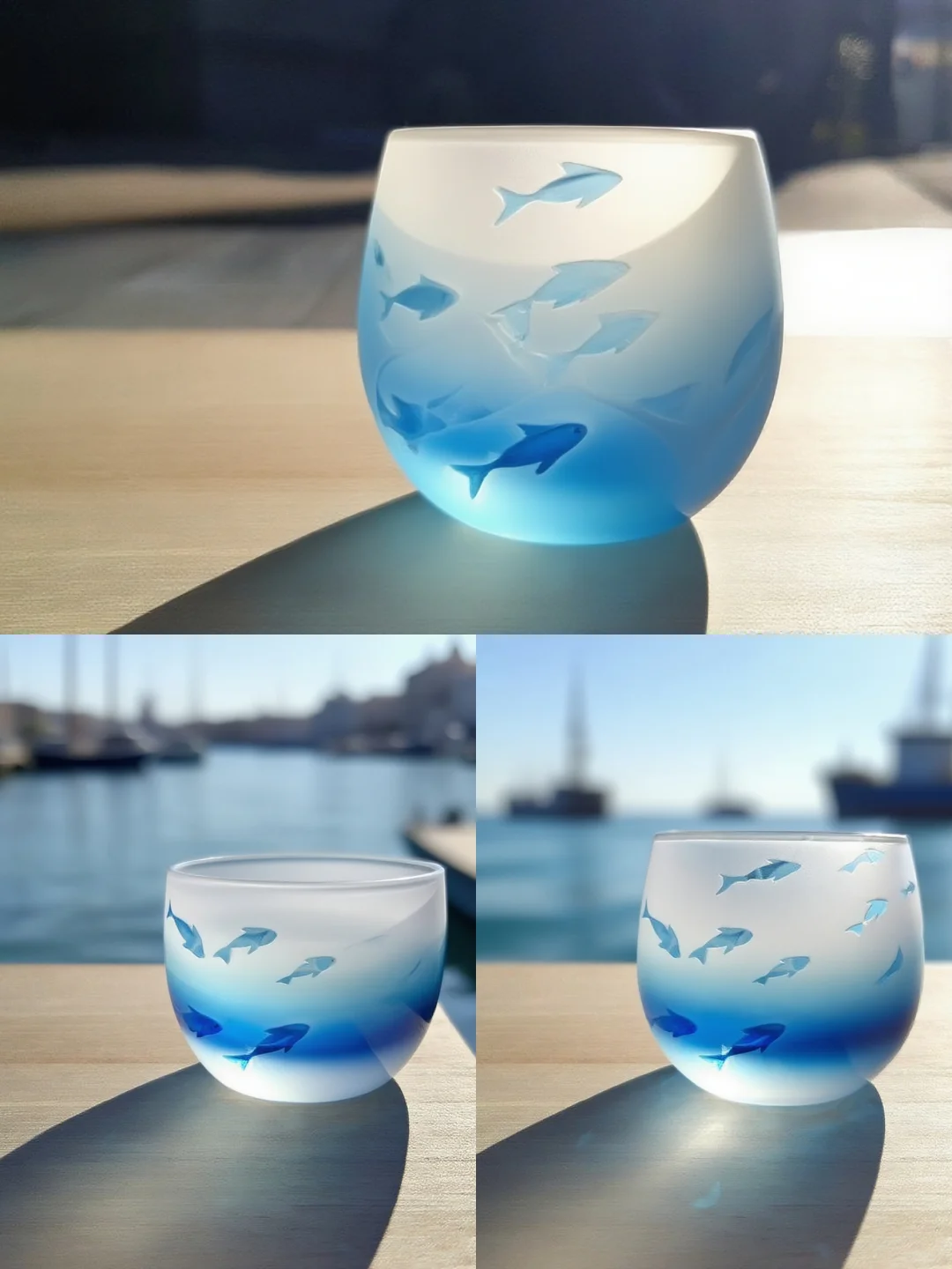 ?海洋主题手工陶瓷杯，给你一口晶莹海浪