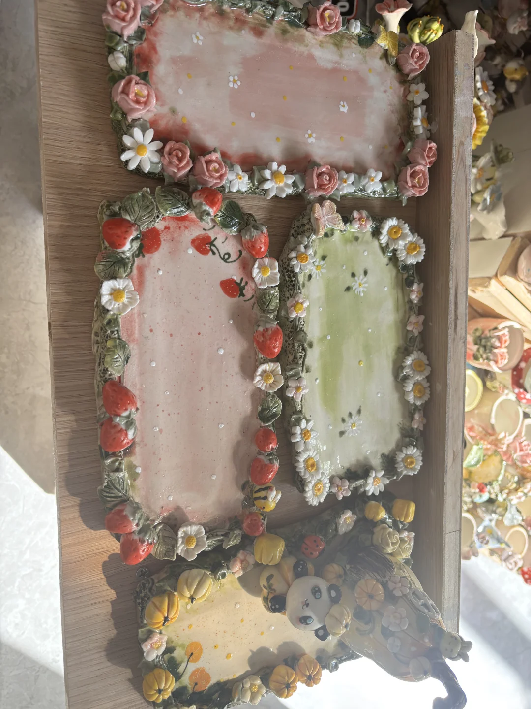 最近出窑的托盘合照