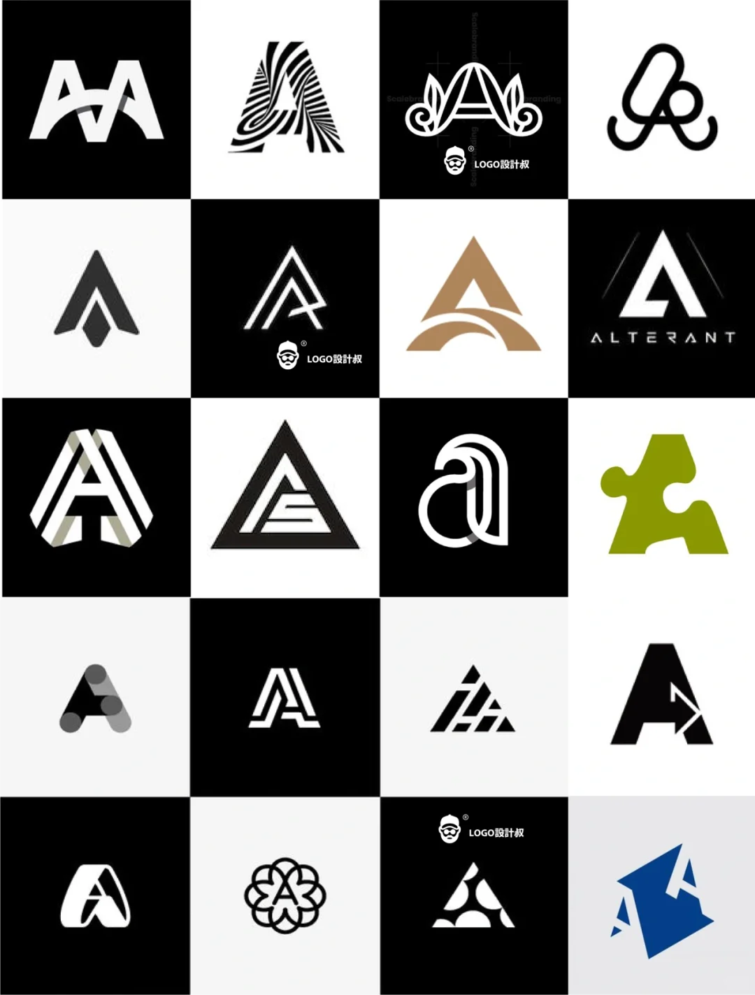 灵感采集❤️300个字母A元素图形logo设计分享