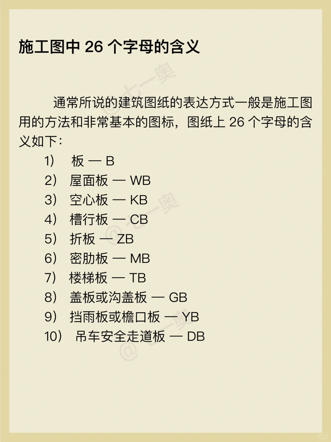 『建筑生知识点扫盲』——认识建筑图中26字母吗