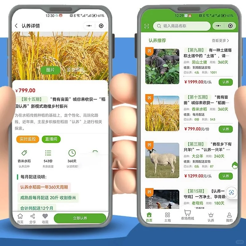 智慧农业认养小程序源码 果园茶树土地认养
