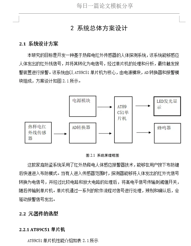 基于单片机的红外防盗报警器设计