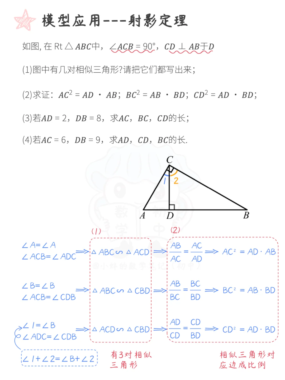 学会这6种相似三角形模型就够了，拿走不送~
