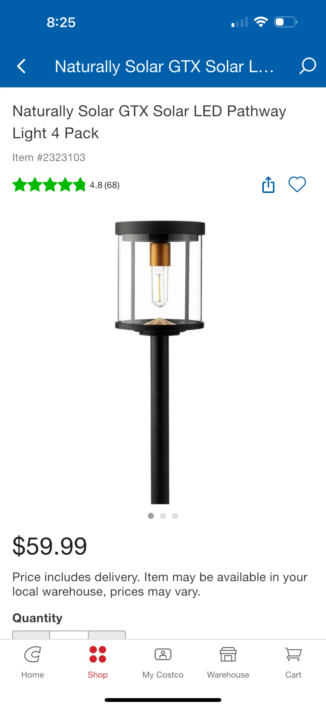 Costco的太阳能灯打折啦