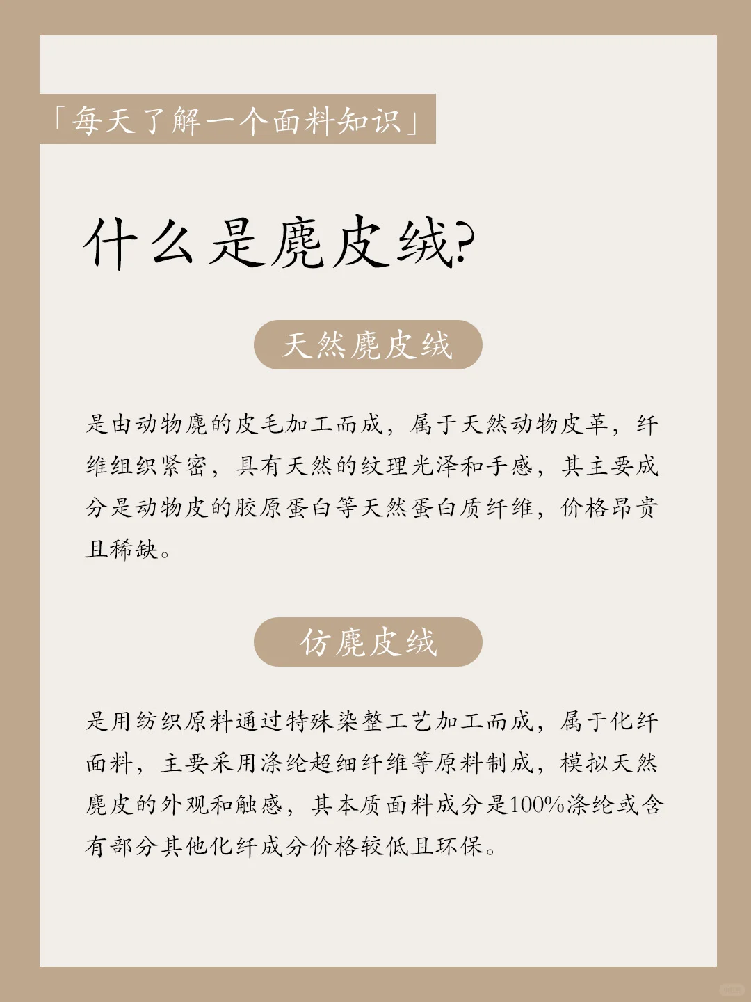 「每天了解一个面料」｜麂皮绒