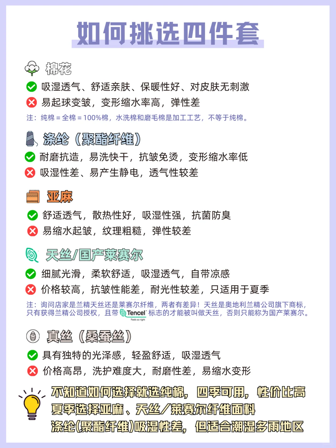 四件套不知道怎么选？学会看这类参数就够了