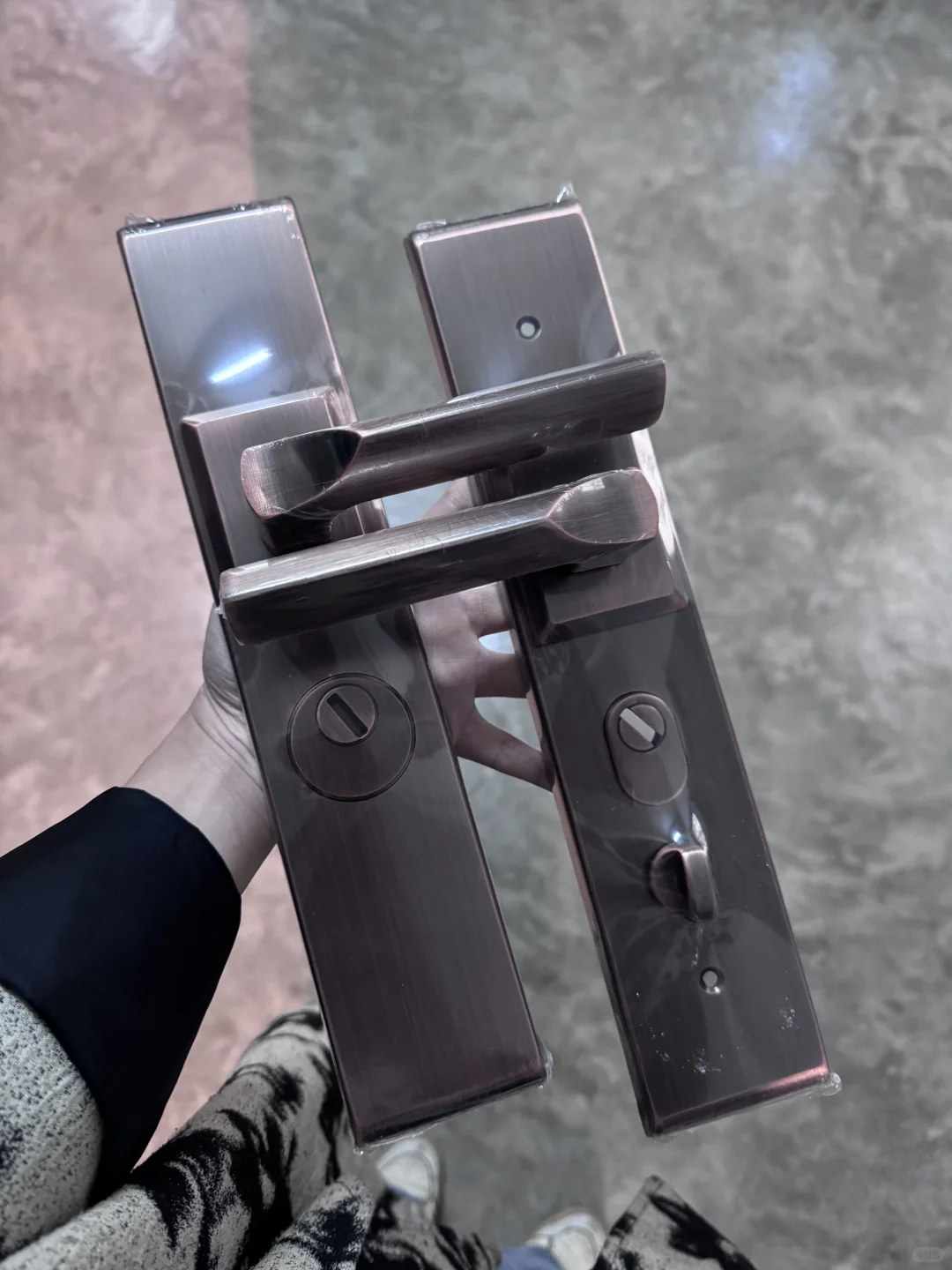 加厚不锈钢防盗门大门锁，红古/黑色