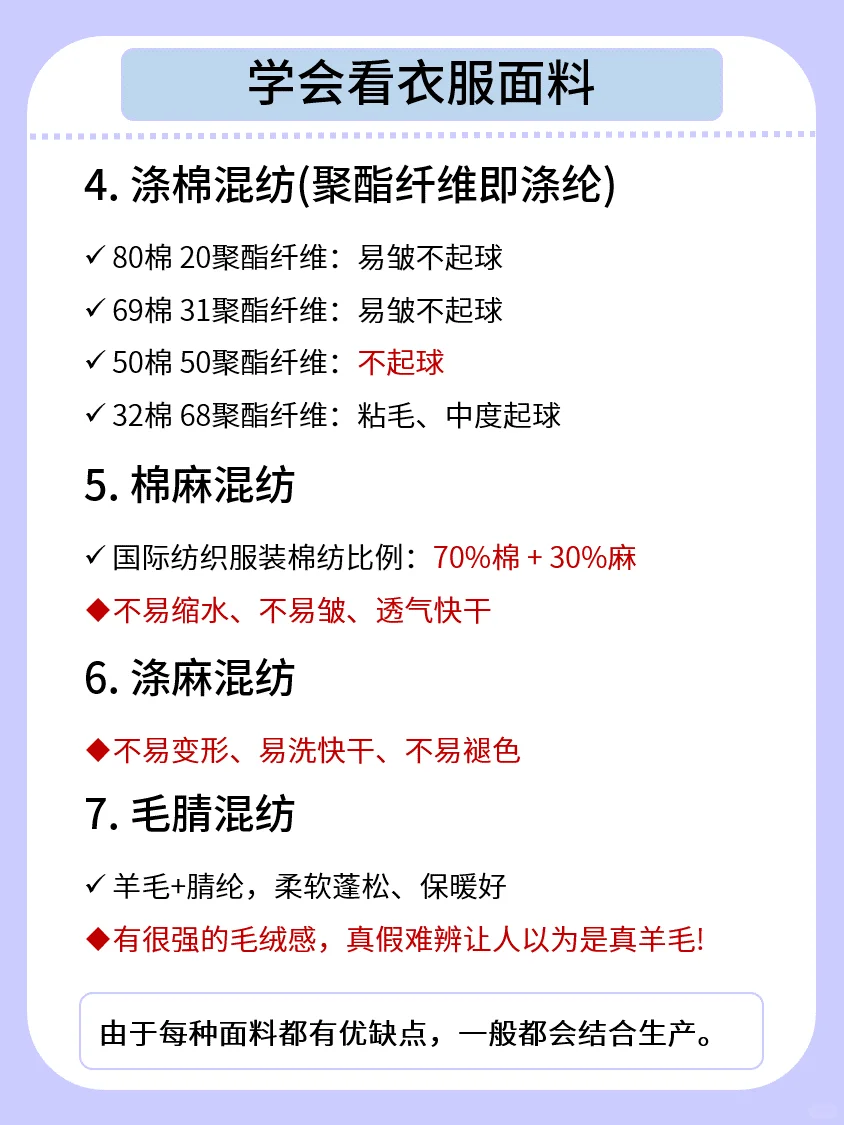 学会看这些参数?挑衣服其实巨简单❗