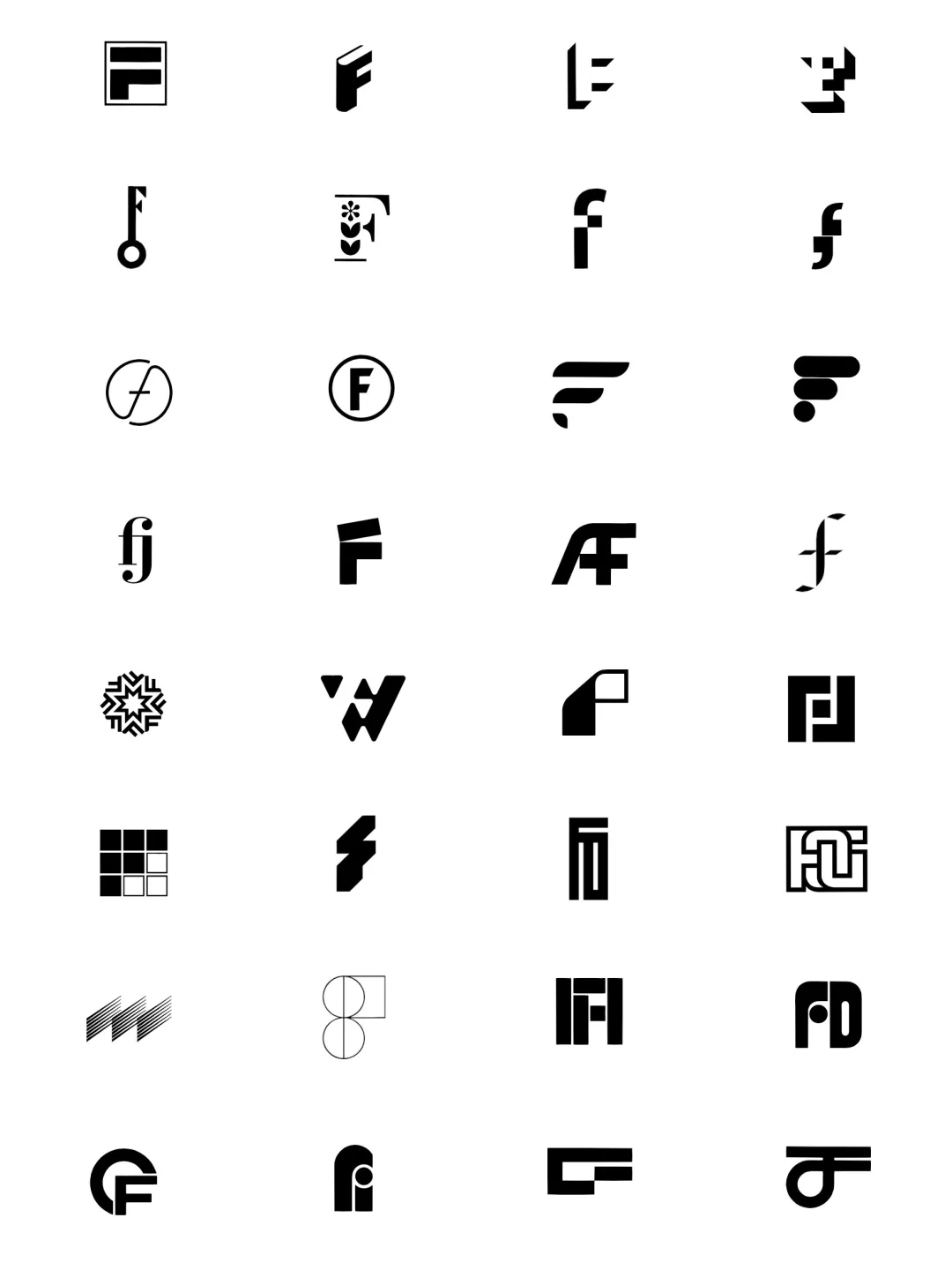 124个字母F的logo设计合集，纯分享，纯logo