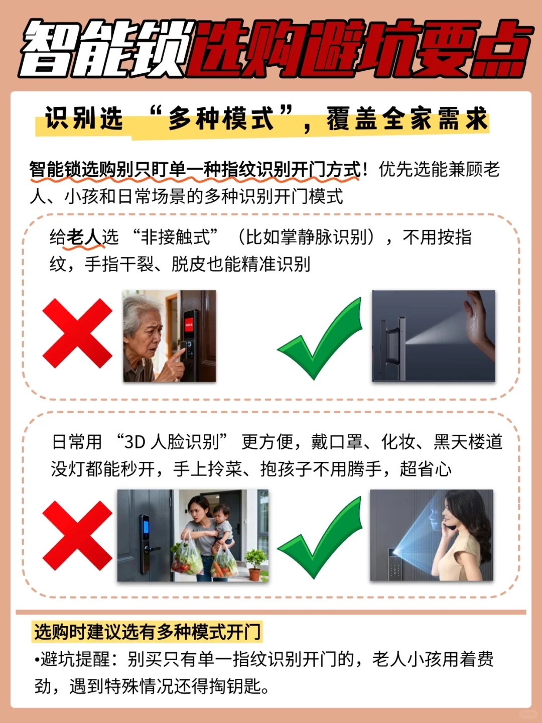 智能门锁选购避坑!3 个核心要点 !