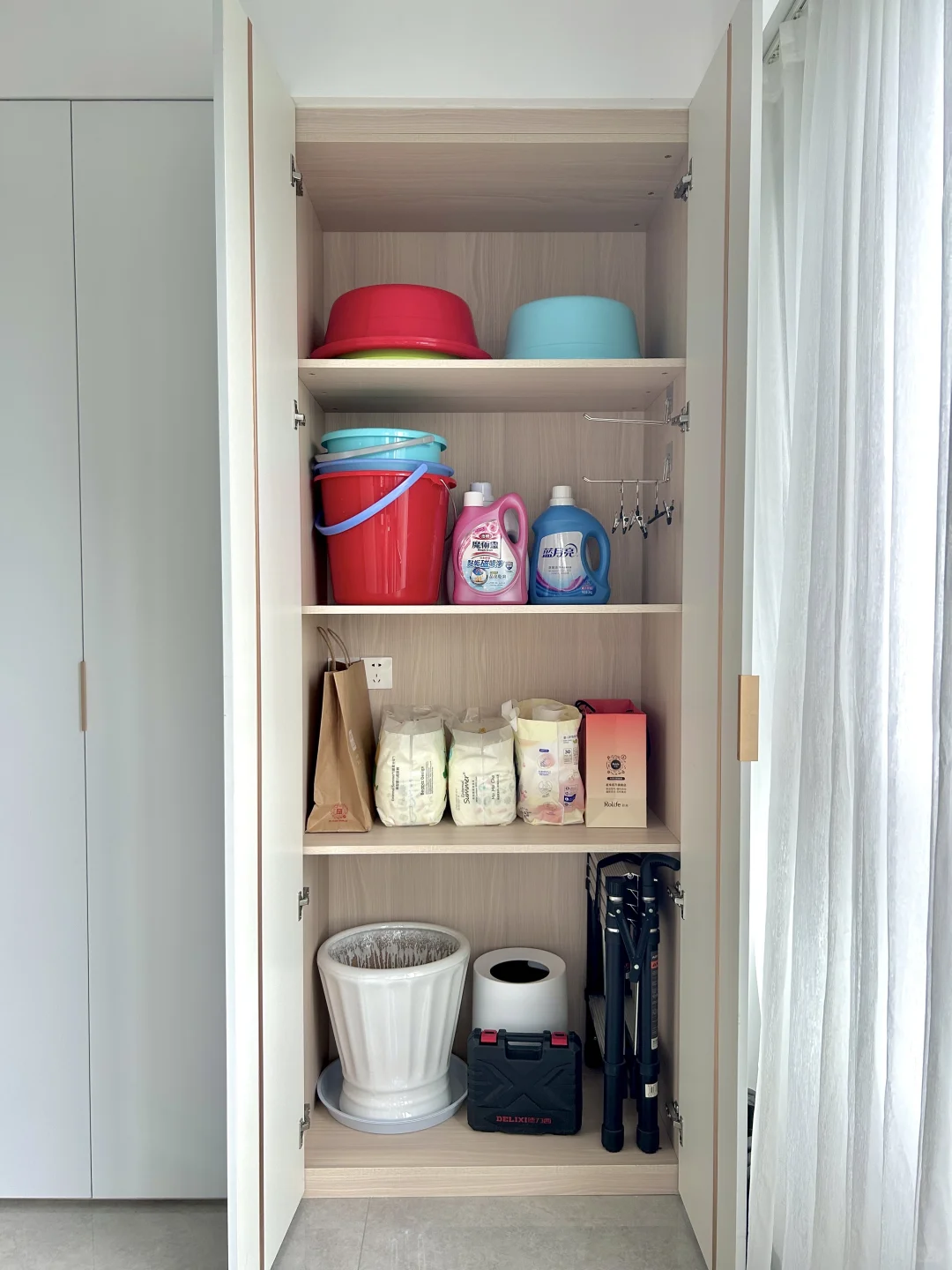 对我家的阳台收纳柜一万个满意‼️