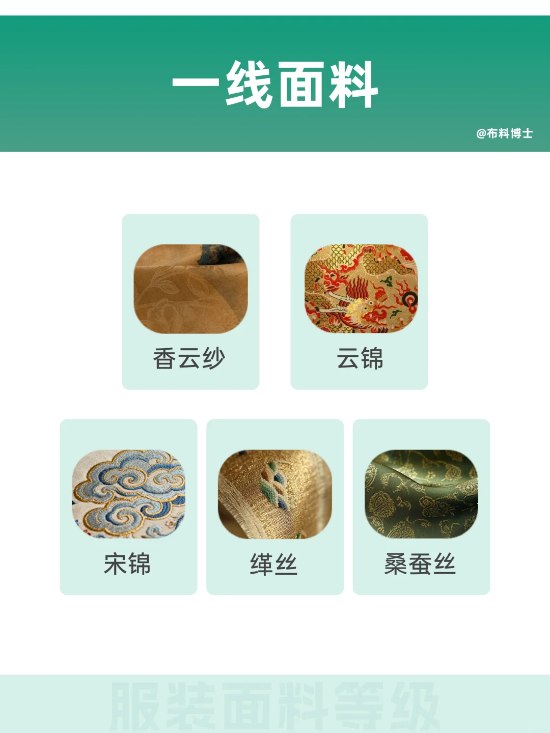 服装面料也有鄙视链？一线到五线盘点?