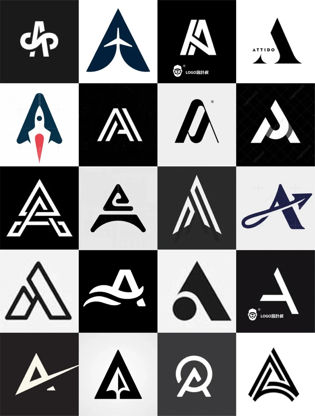 灵感采集❤️300个字母A元素图形logo设计分享