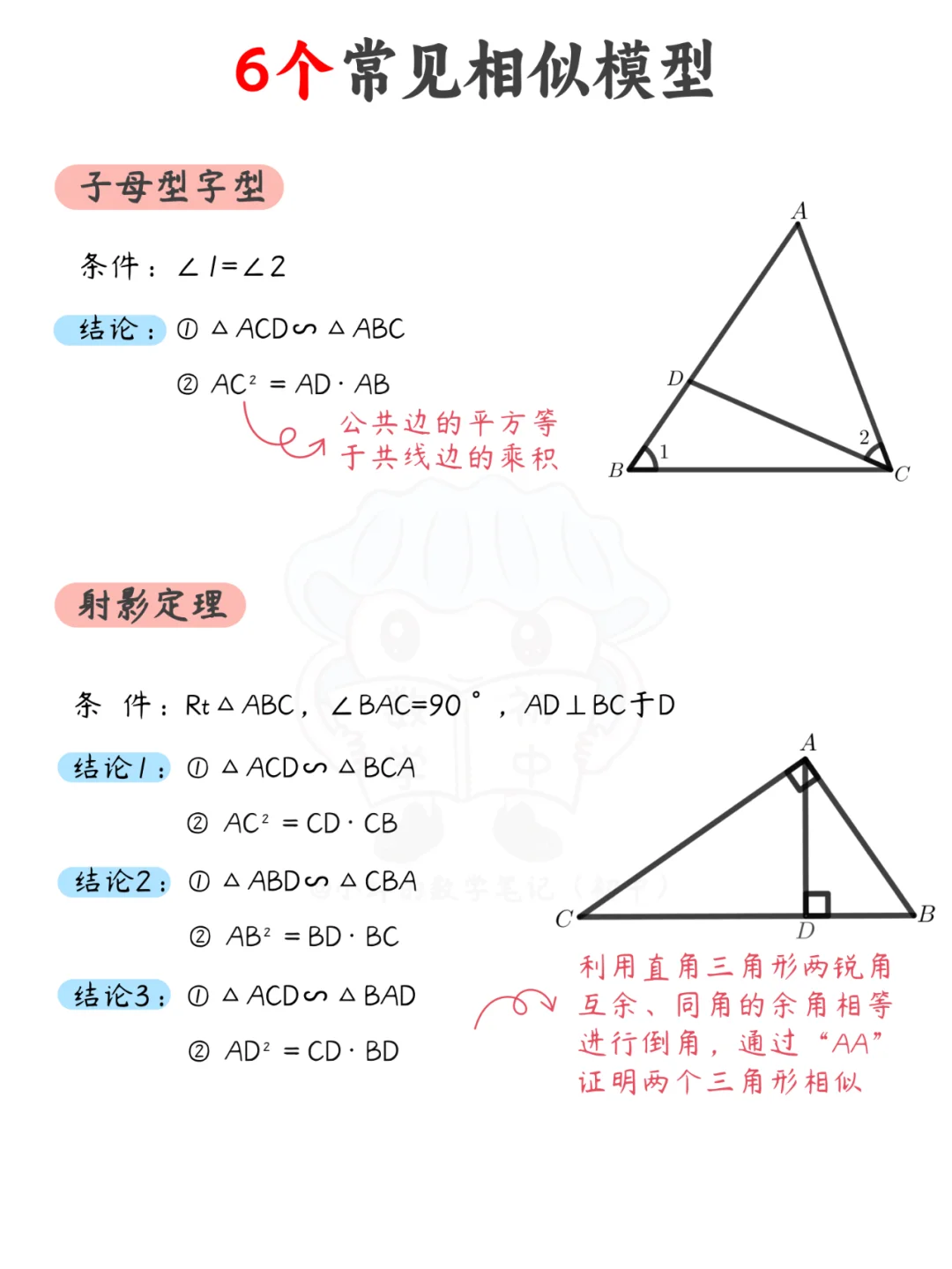 学会这6种相似三角形模型就够了，拿走不送~