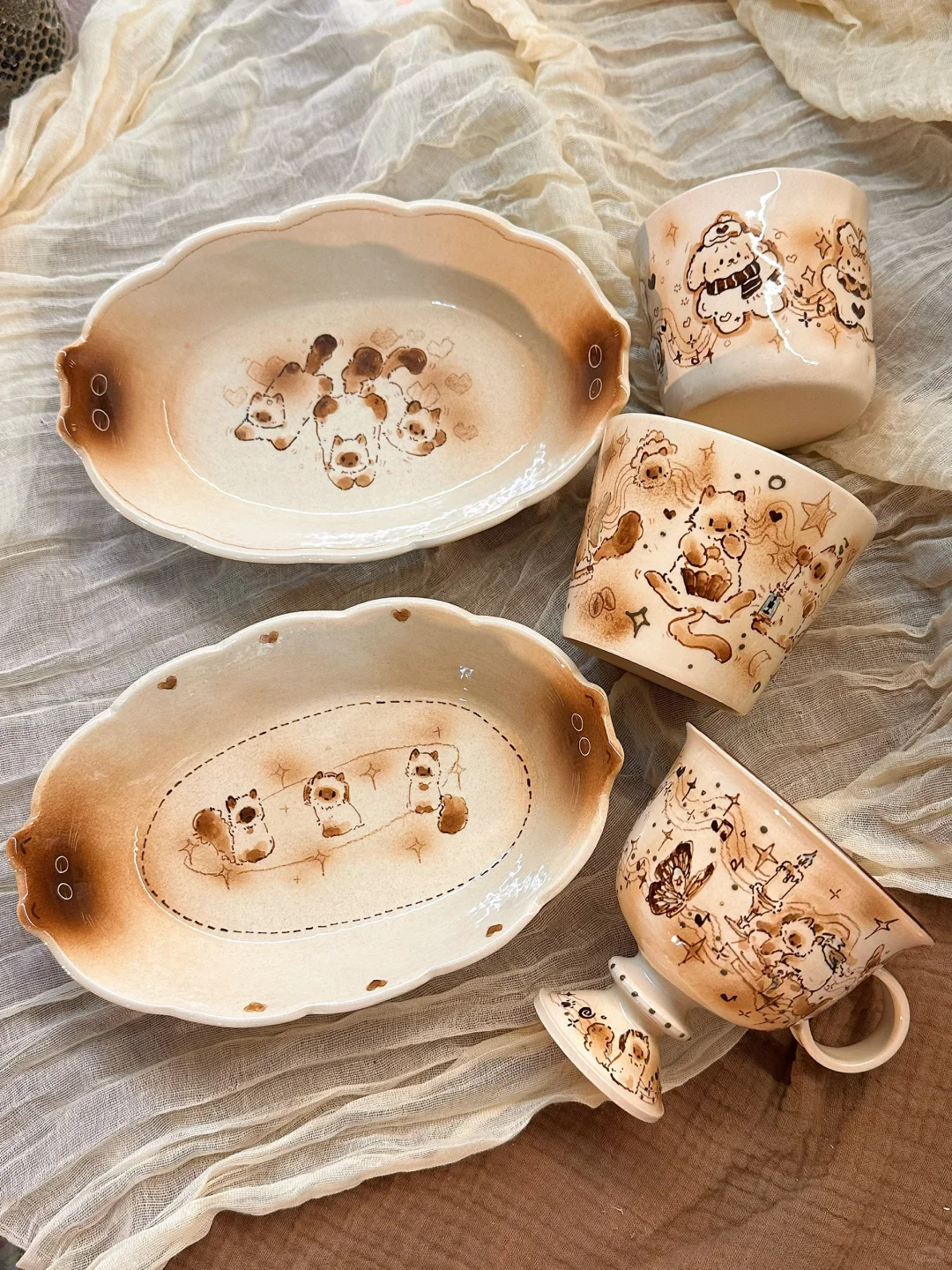 小猫餐具颜值? 属于秋天的餐具?.