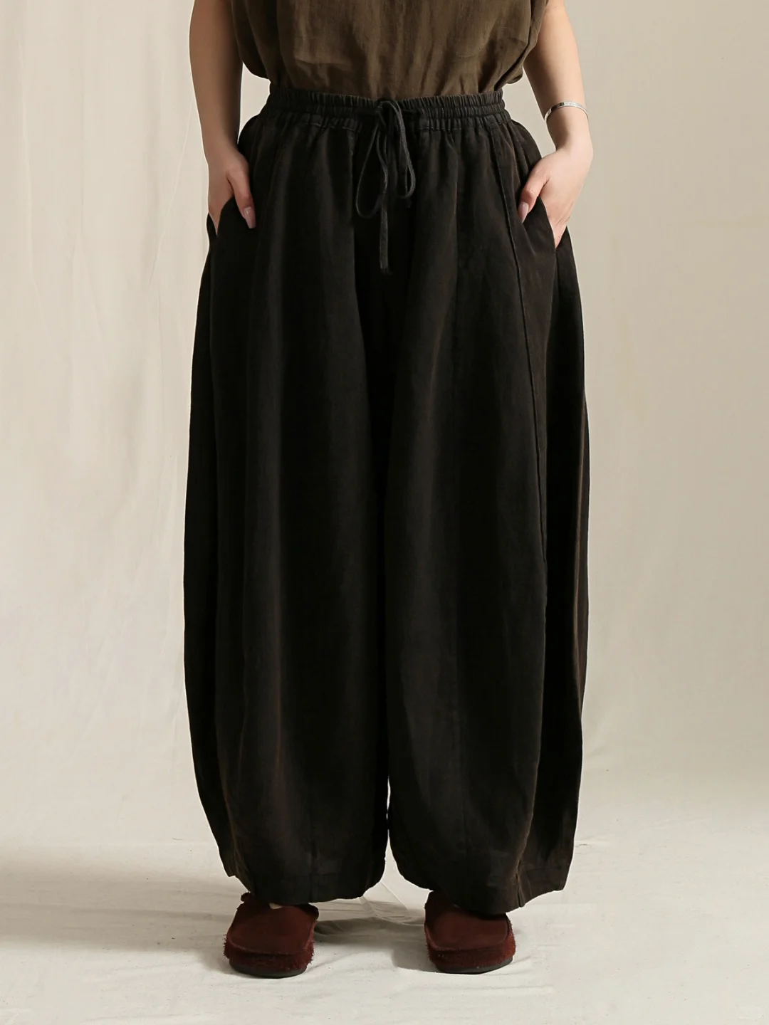 亚麻灯笼裤 ，舒适透气