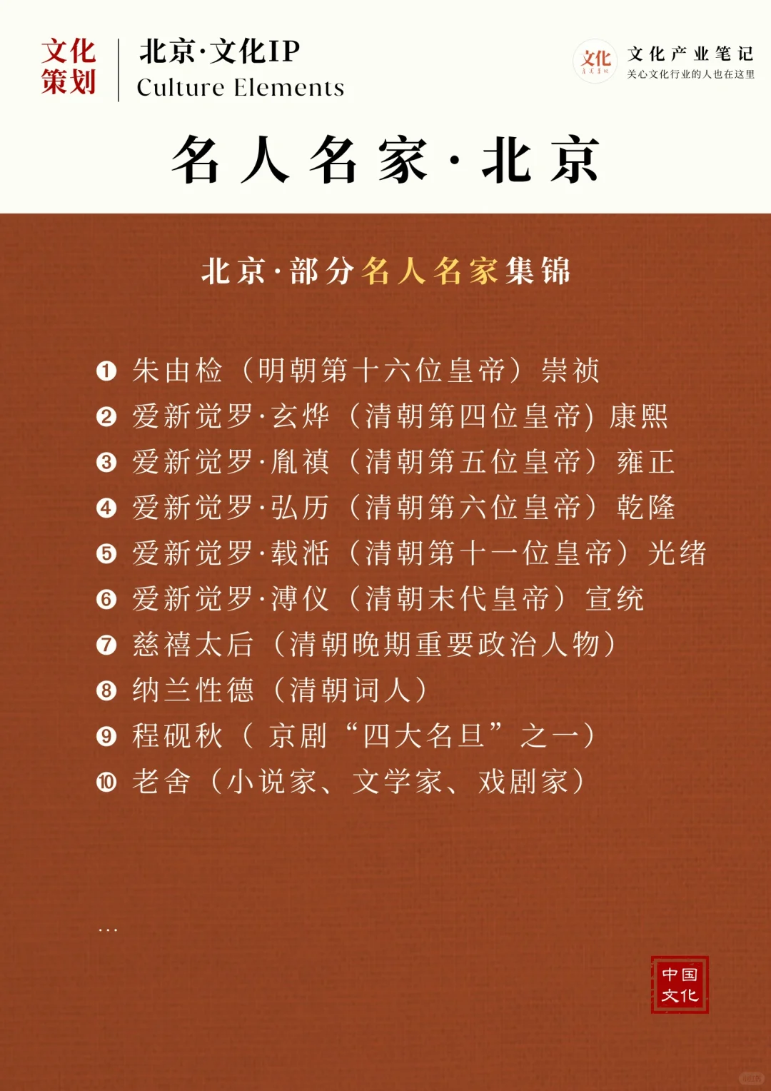 北京市文化旅游资源·文化内容策划IP集锦