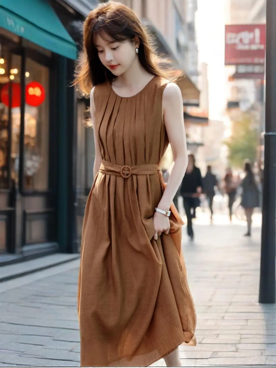 绝绝子！哥弟压褶 A 字裙太迷人