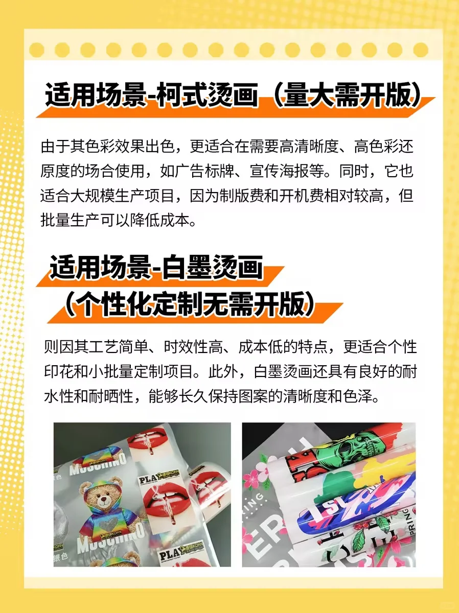 柯式烫画和白墨烫画到底怎么选?