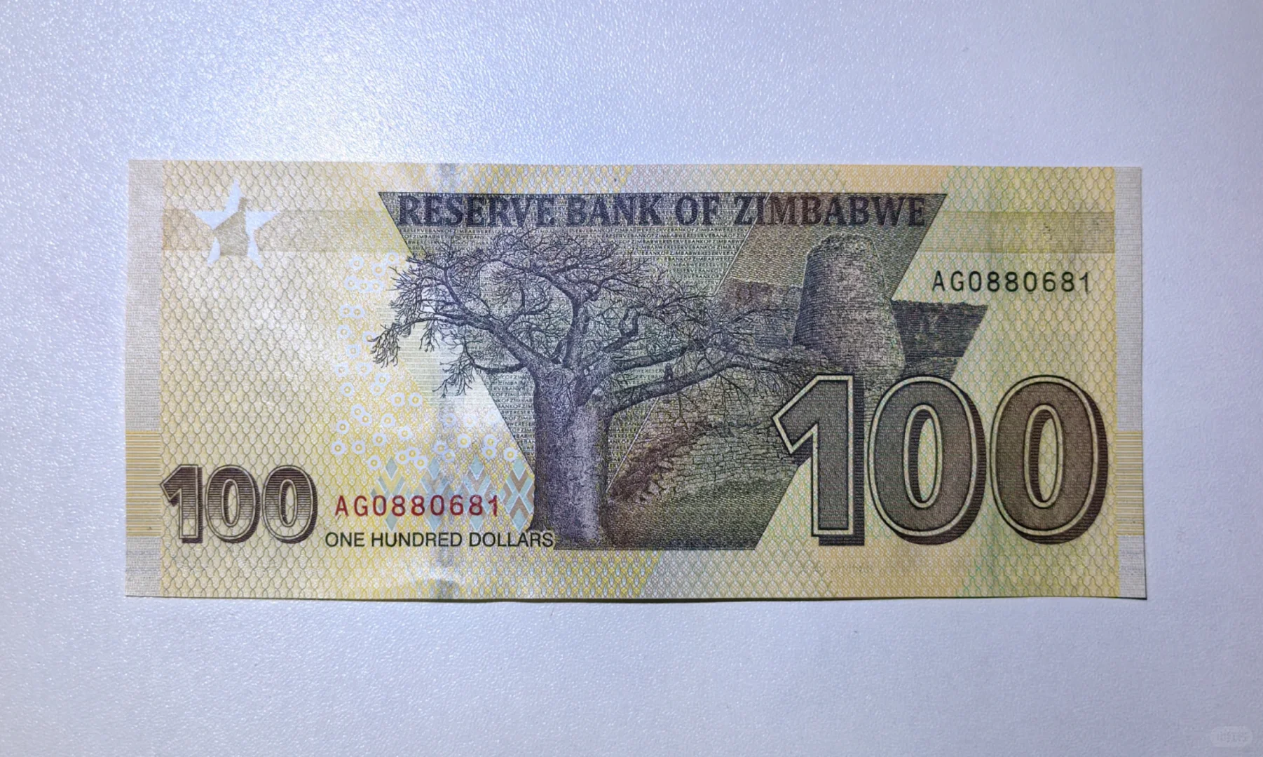 每日一钞:津巴布韦100元(2020版)