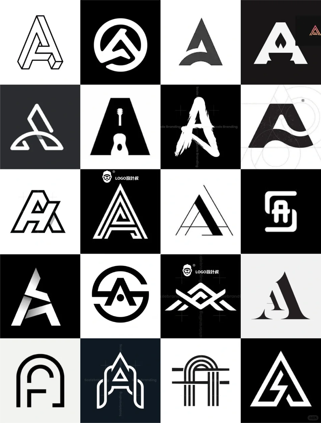 灵感采集❤️300个字母A元素图形logo设计分享