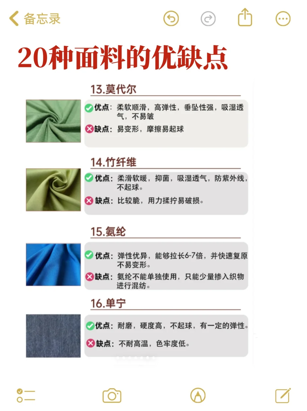 1分钟了解面料的优缺点