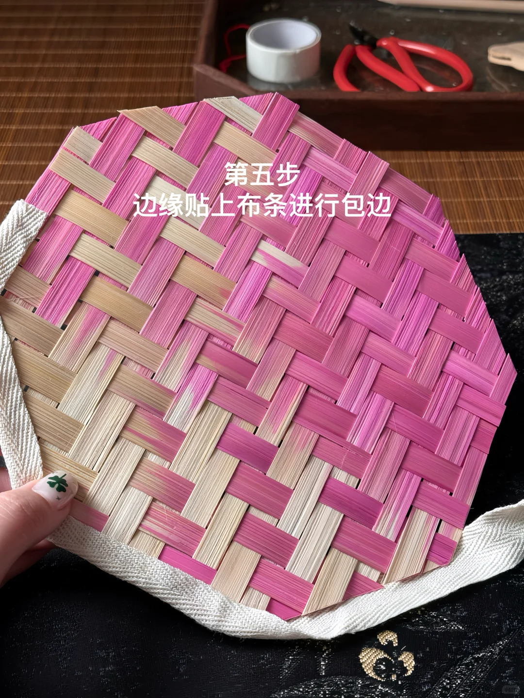 竹编扇教程｜用竹编做一把桃花扇?