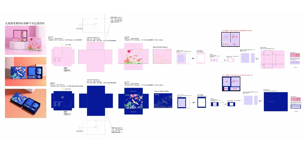 视觉传达实物打印‖礼品盒解析，包装做法。
