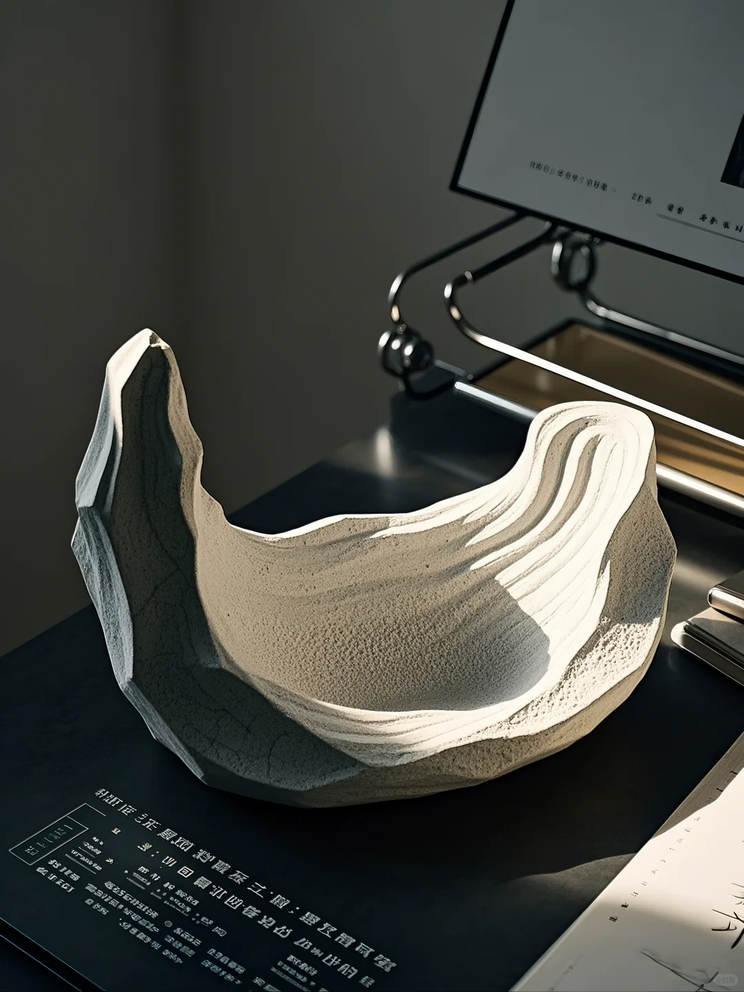 摆盘的高级美学:流动曲线+岩石肌理