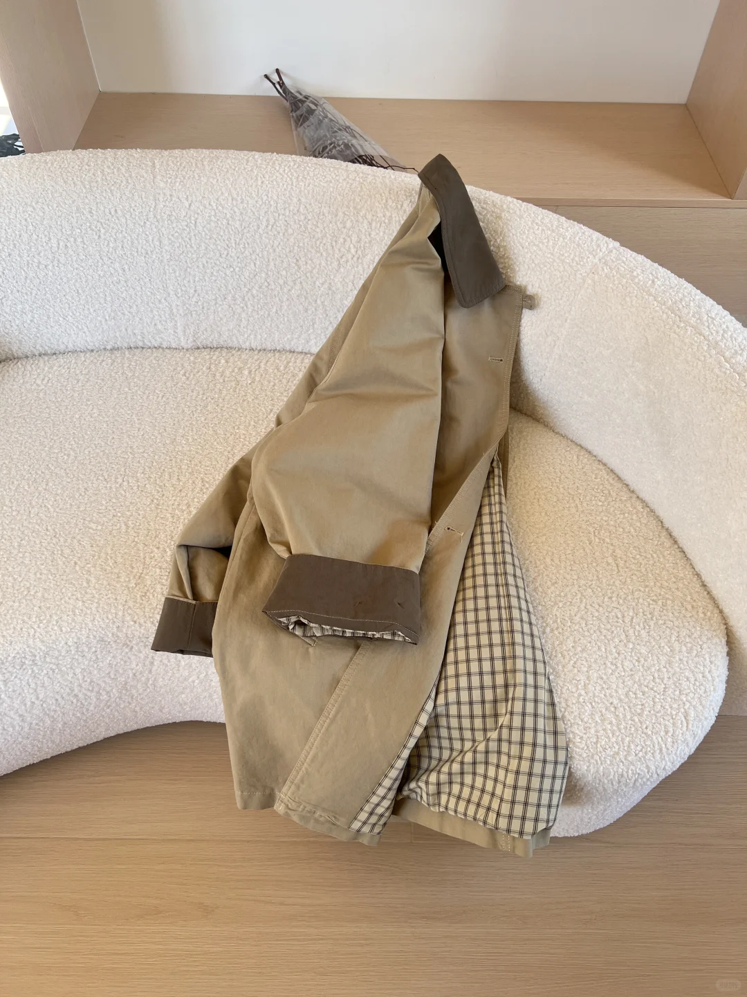 秋冬氛围感风衣 卡其色撞咖色 好美！