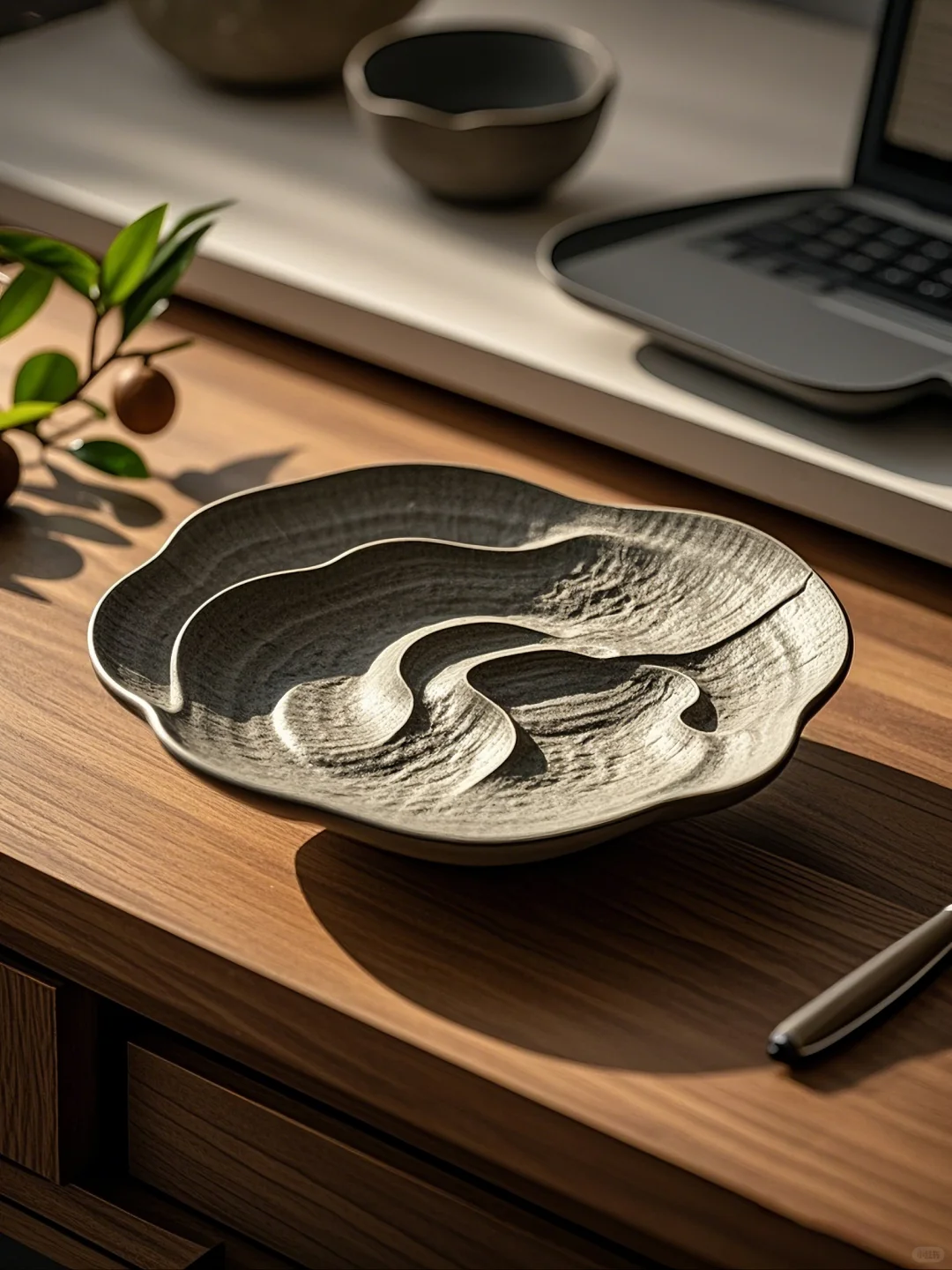 摆盘的高级美学:流动曲线+岩石肌理