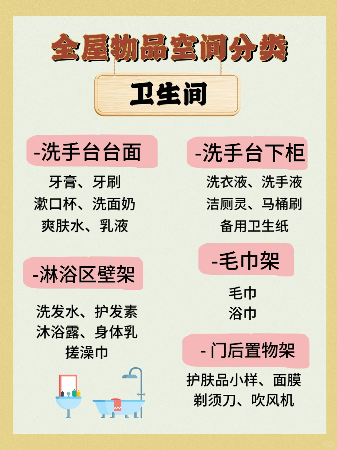 超实用❗️全屋物品分类清单，码住?