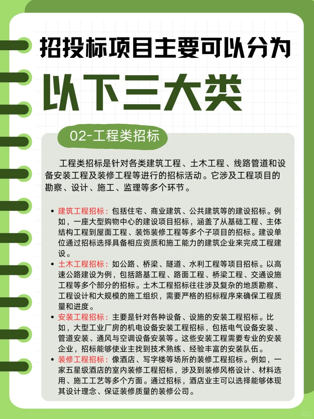全网最全招投标项目三大类。小白必看。