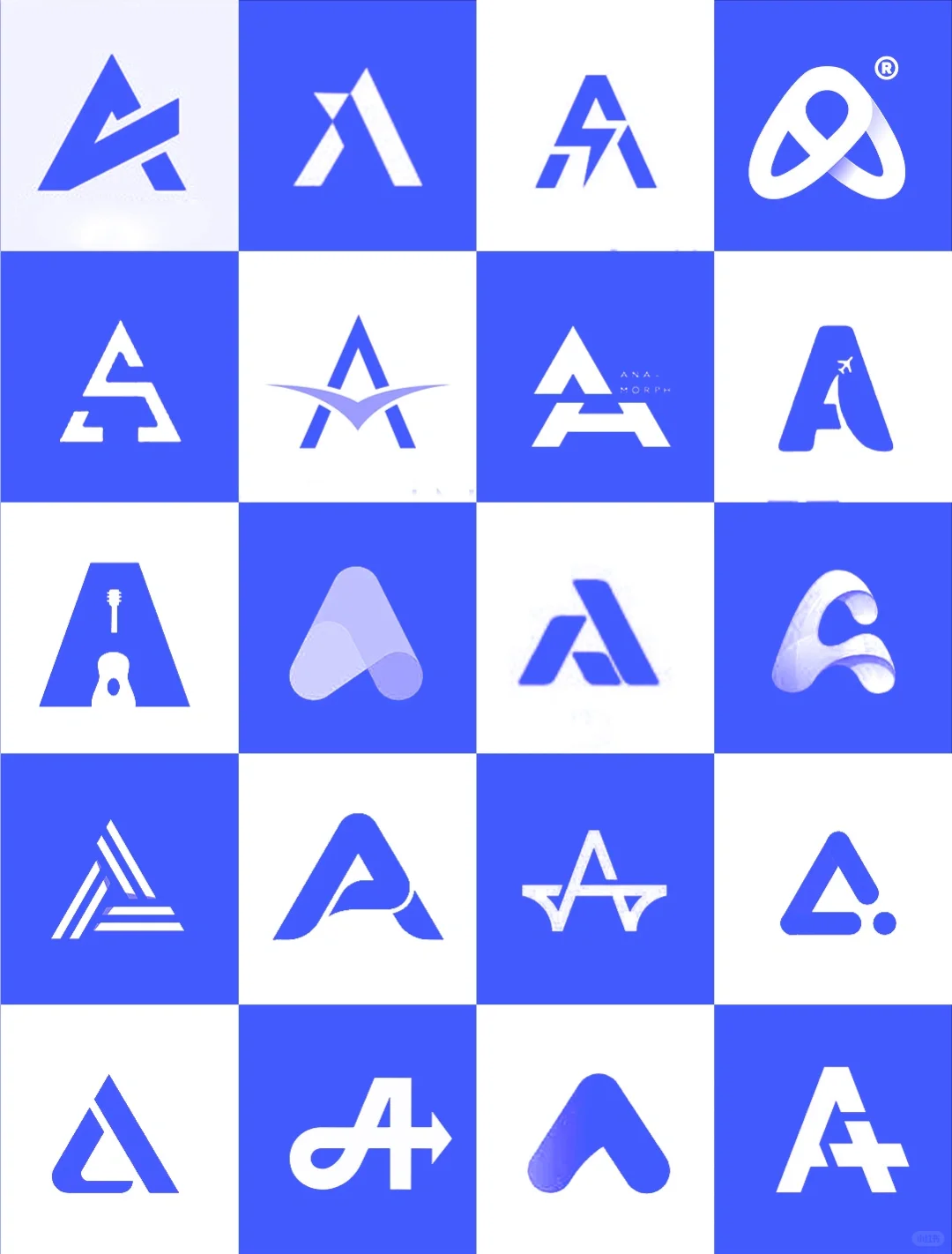 创意分享第一辑 l A字母图形设计100例