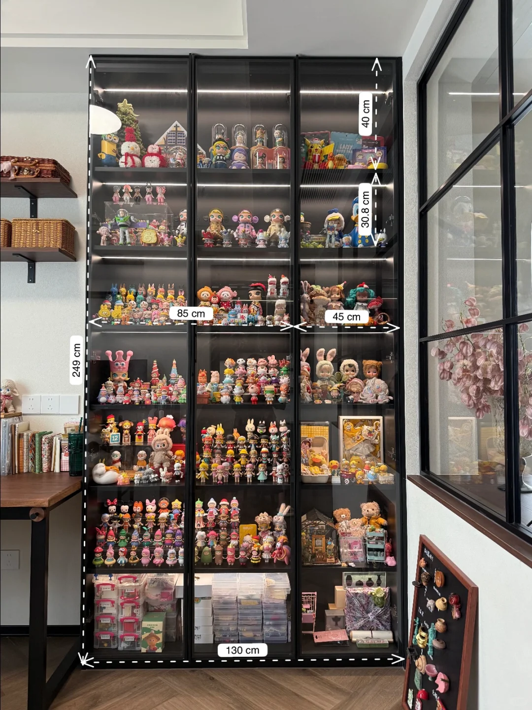 藏在书房的INFJ快乐墙，盲盒展示柜附尺寸?