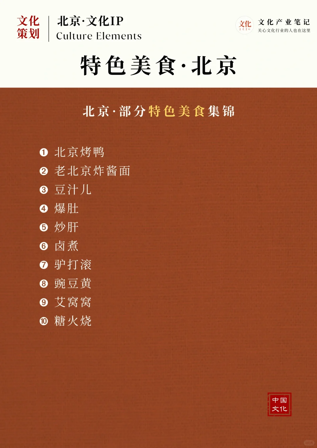 北京市文化旅游资源·文化内容策划IP集锦