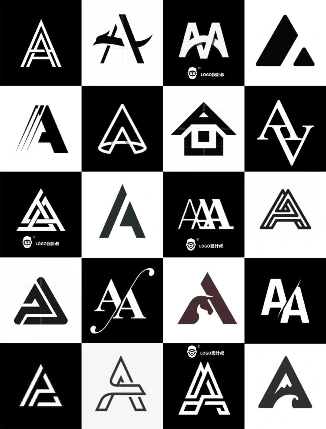 灵感采集❤️300个字母A元素图形logo设计分享