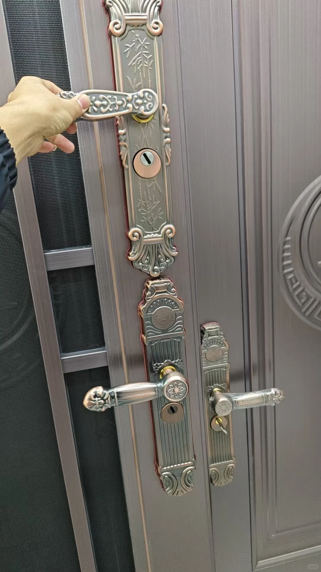 复古大气红古铜不锈钢防盗门大门锁，机械锁