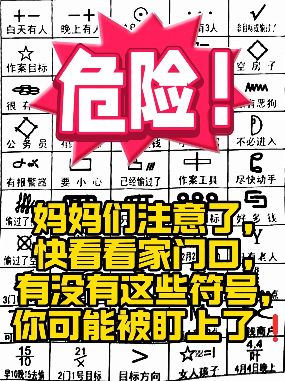 【家长必看安全指南】门口神秘符号千万警惕