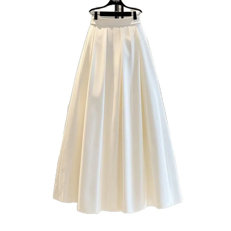 A 家 G 家夏季新款白色中长款高腰 a 字半身