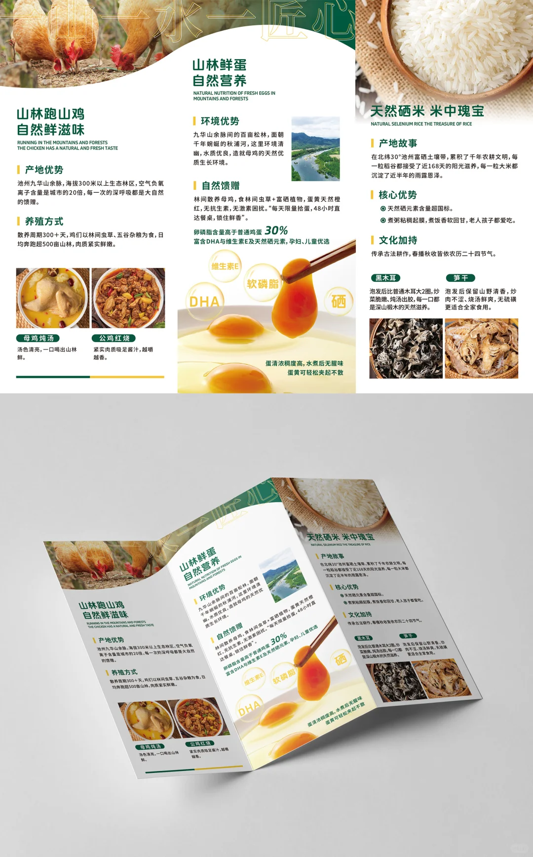 ?农产品三折页设计说明｜把自然搬进设计里