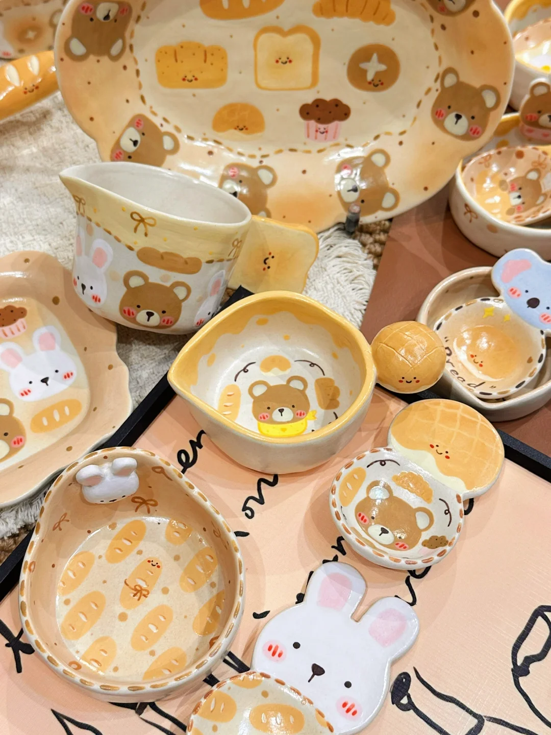 ?面包系列???小动物豆勺豆碟来啦