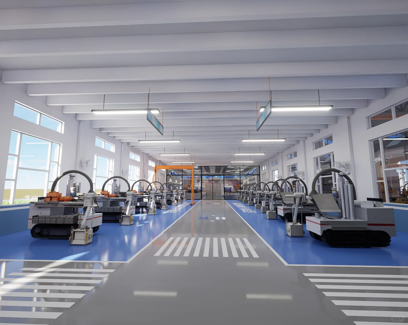 智能机加工车间效果图