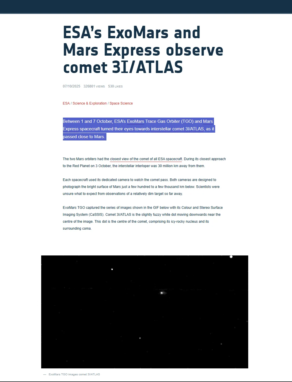 高速彗星3I/ATLAS