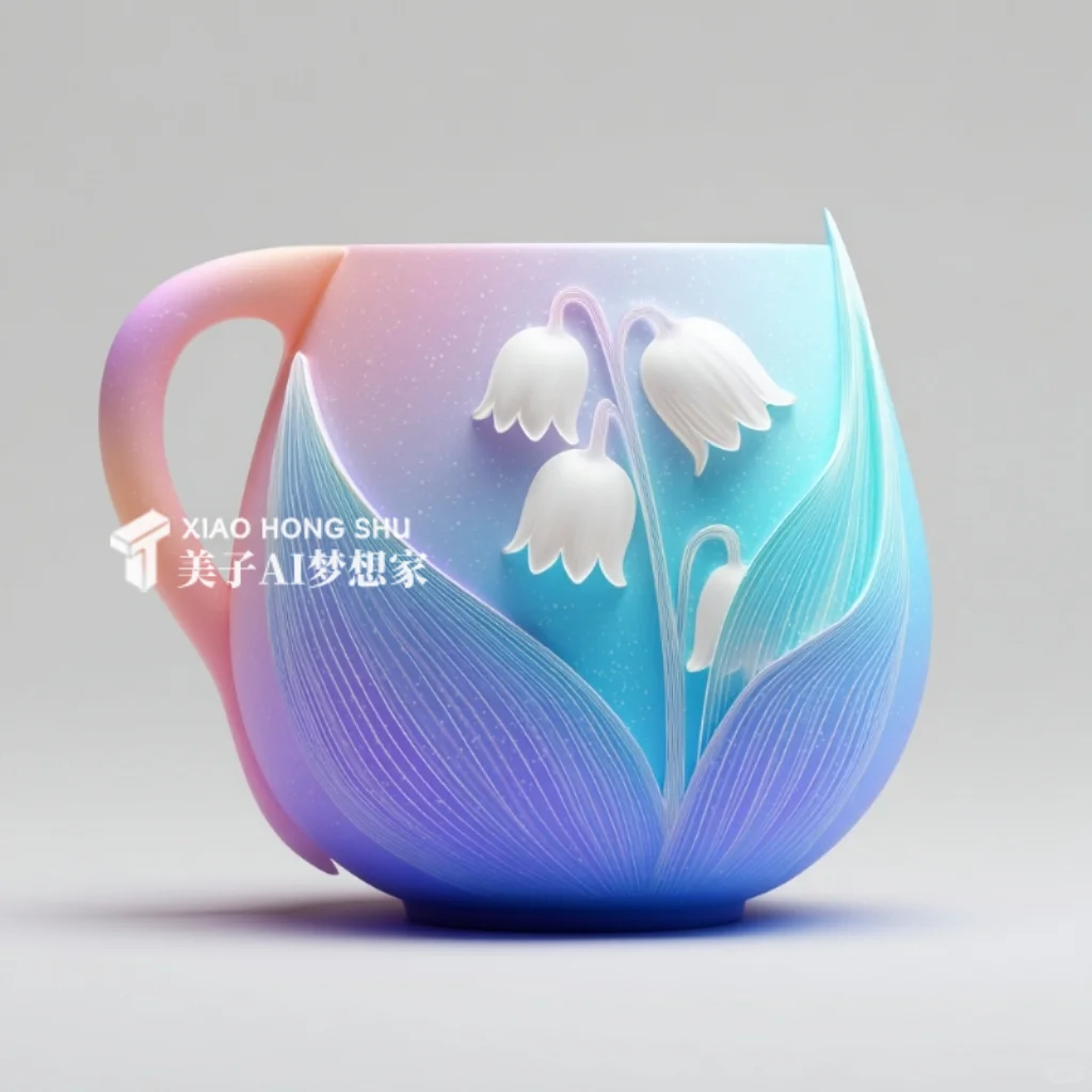 ?AI产品设计1000个?铃兰花开美丽杯子