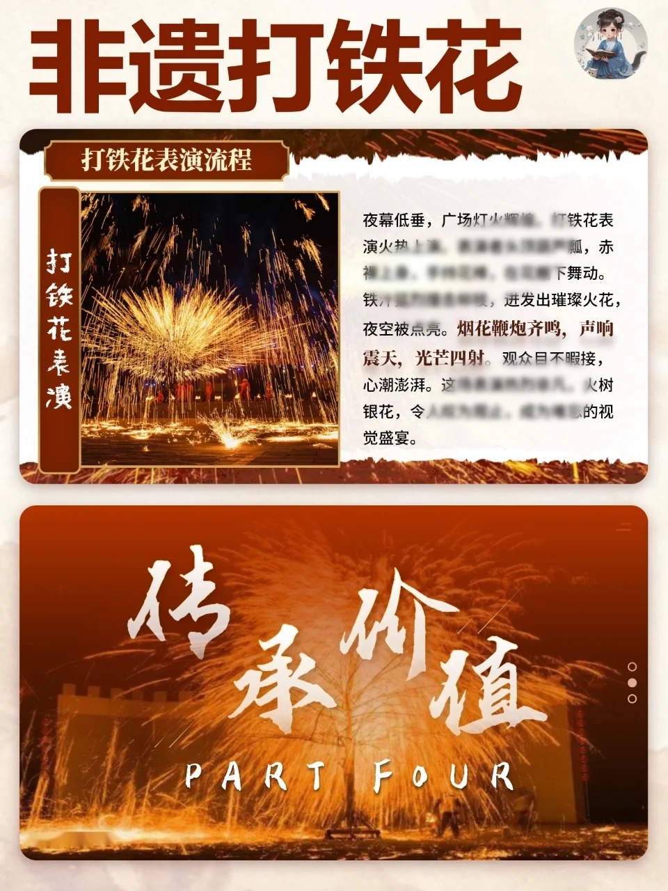 热点?非遗打铁花ppt被老师夸啦✨