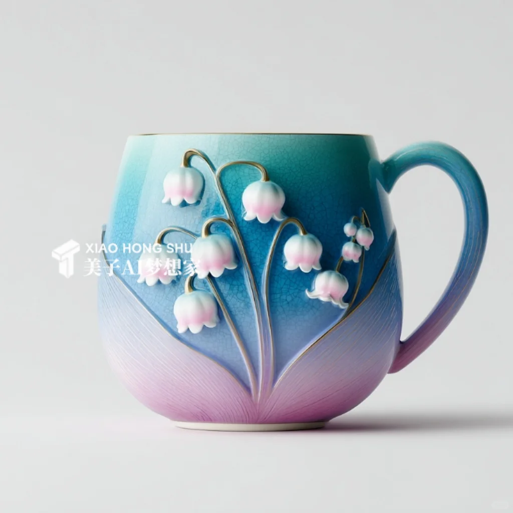 ?AI产品设计1000个?铃兰花开美丽杯子