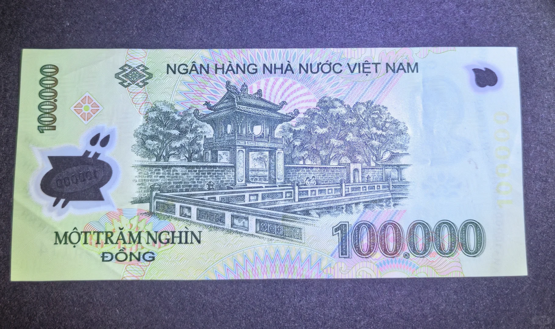 每日一钞：越南100000盾塑料钞