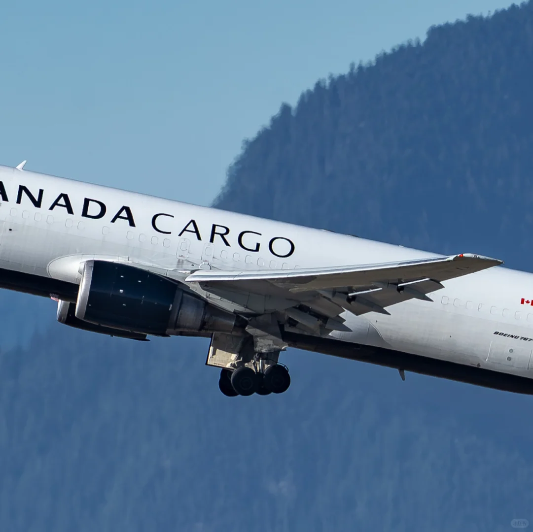 三架经典货机相继从温哥华山景中腾空而起