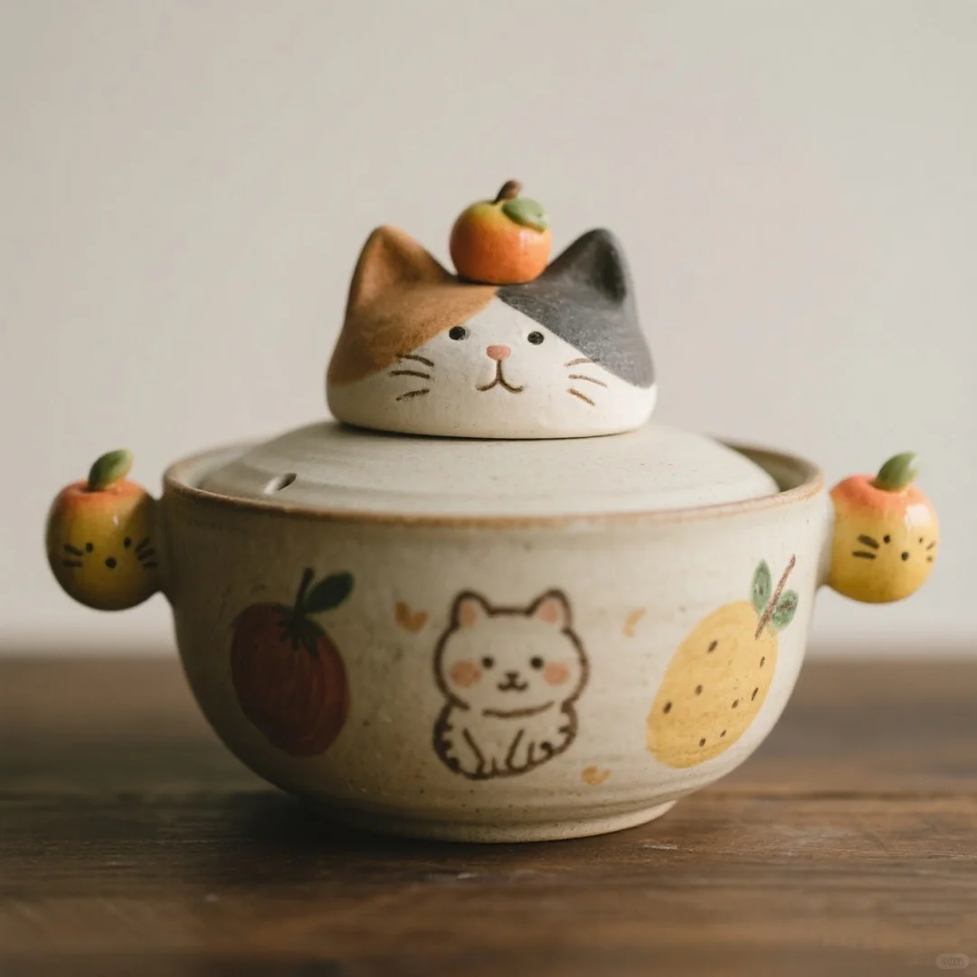 发现一只超可爱的猫咪泡面碗～